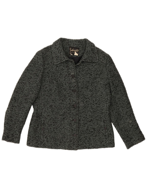 VINTAGE Γυναικείο σακάκι με 6 κουμπιά UK 16 μεγάλο γκρι μαλλί