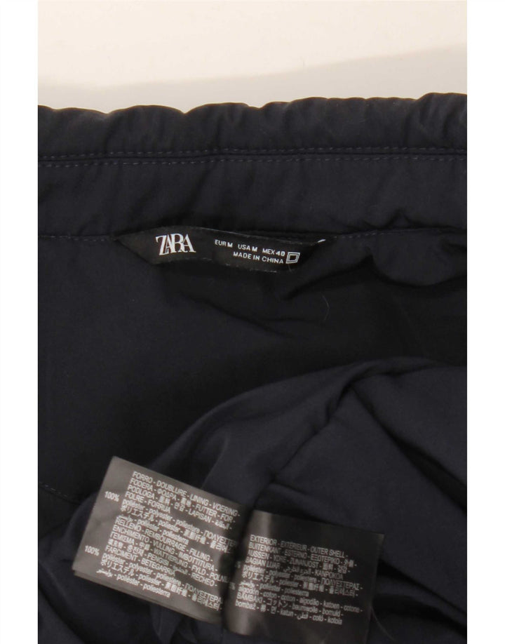 Zara Ανδρικό Bomber Jacket UK 38 Medium Navy Blue Polyester