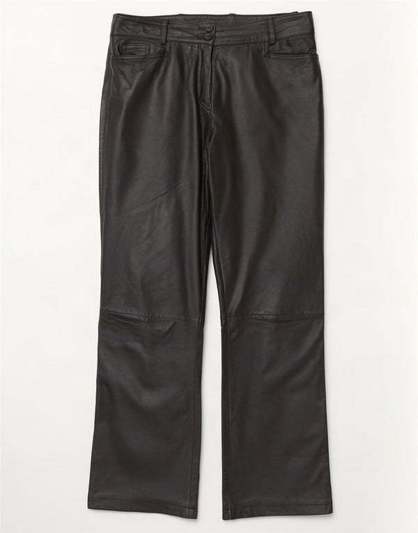 K.K.Berlin Γυναικείο ίσιο δερμάτινο παντελόνι EU 40 Medium W32 L29 Μαύρο