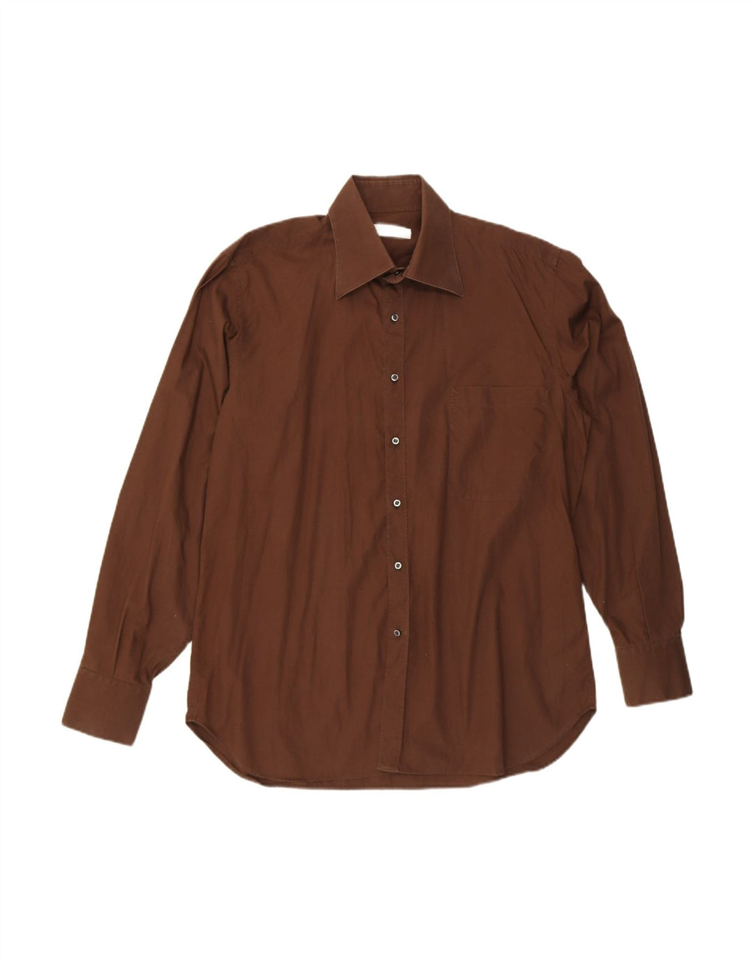 TRUSSARDI Mens Shirt Size 43 17 XL Brown Cotton