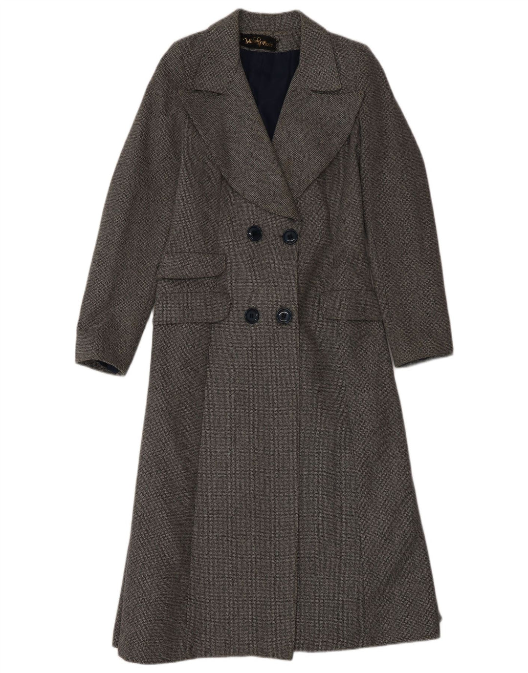 Vintage γυναικείο διπλό παλτό UK 10 Small Grey Wool