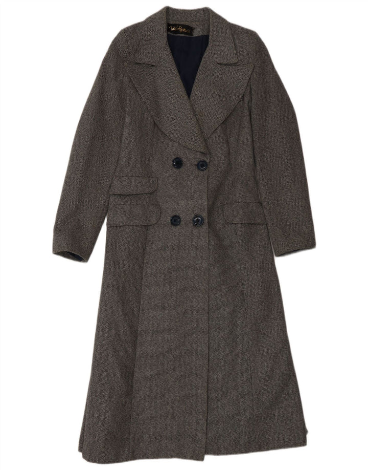 Vintage γυναικείο διπλό παλτό UK 10 Small Grey Wool
