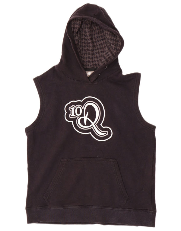 Γραφικό αμάνικο μπλουζάκι για αγόρια NIKE 10-11 ετών Μεσαίο μαύρο βαμβακερό