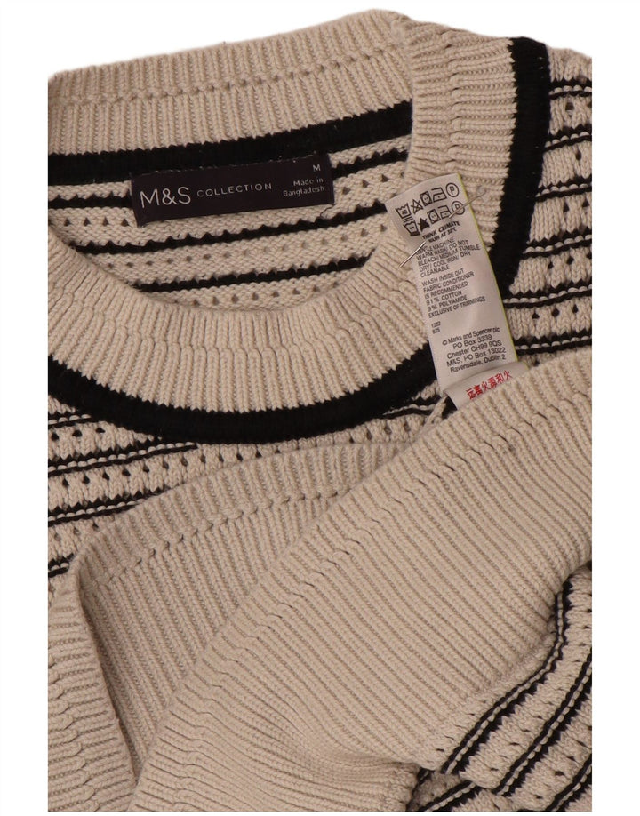 Marks & Spencer Γυναικείο πουλόβερ με λαιμόκοψη UK 14 Medium Off White