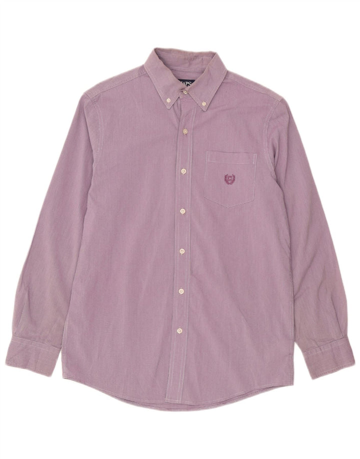 Chaps Ανδρικό πουκάμισο μεγάλου μεγέθους UK 10 Small Purple Houndstooth Βαμβακερό