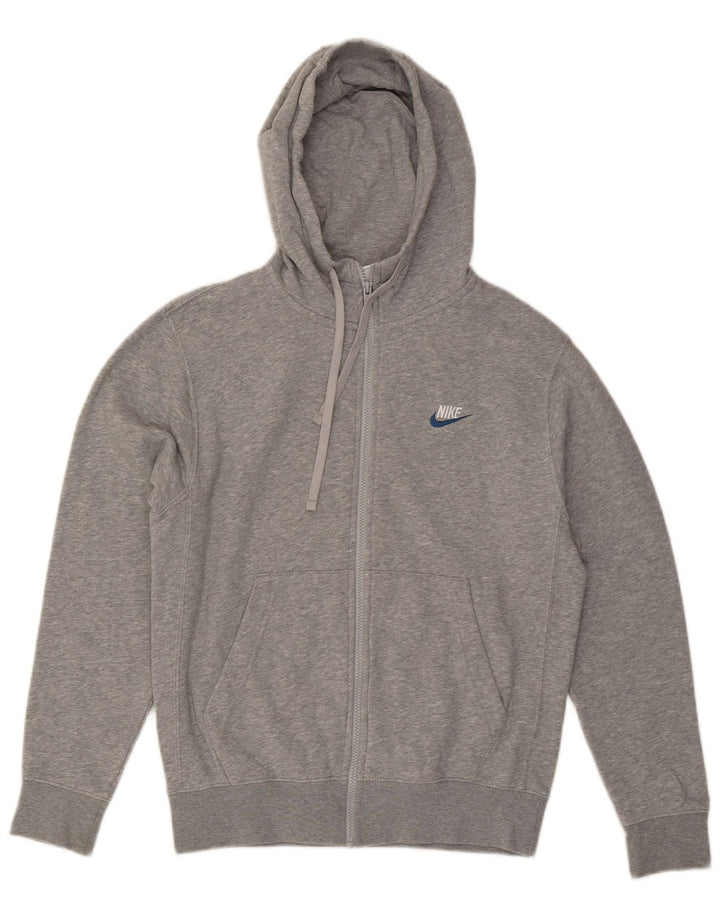 Ανδρικό πουλόβερ NIKE με φερμουάρ με κουκούλα από βαμβακερό γκρι μικρό