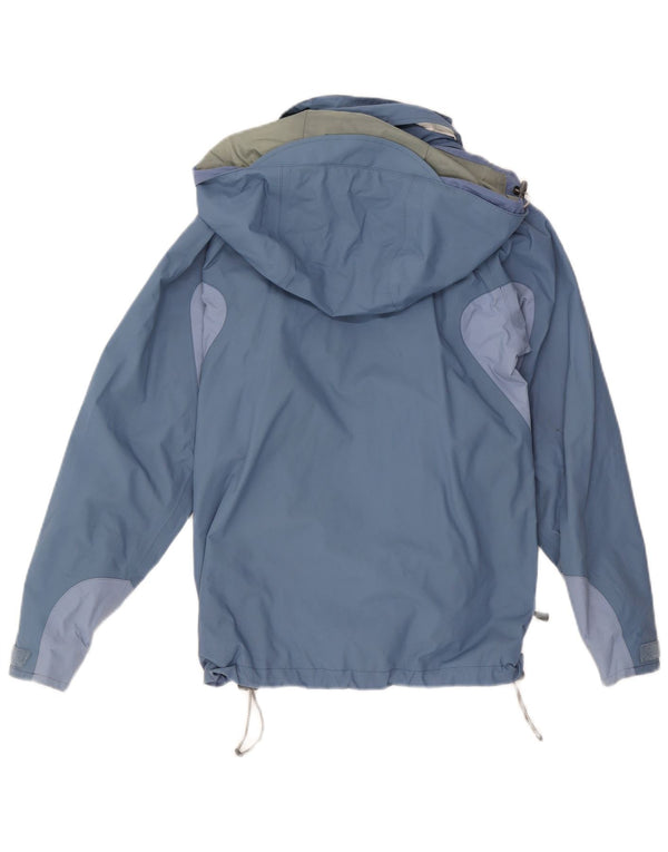 BERGHAUS Womens Hooded Rain Jacket UK 10 Small Blue Colourblock Nylon