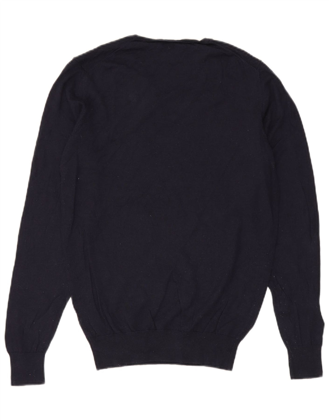 Massimo Dutti Ανδρικό πουλόβερ με λαιμόκοψη με λαιμόκοψη μεγάλο μπλε ναυτικό