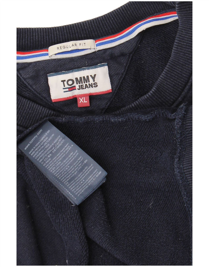 TOMMY HILFIGER Ανδρικό φούτερ με κανονική εφαρμογή γραφικών Jumper XL Navy Blue