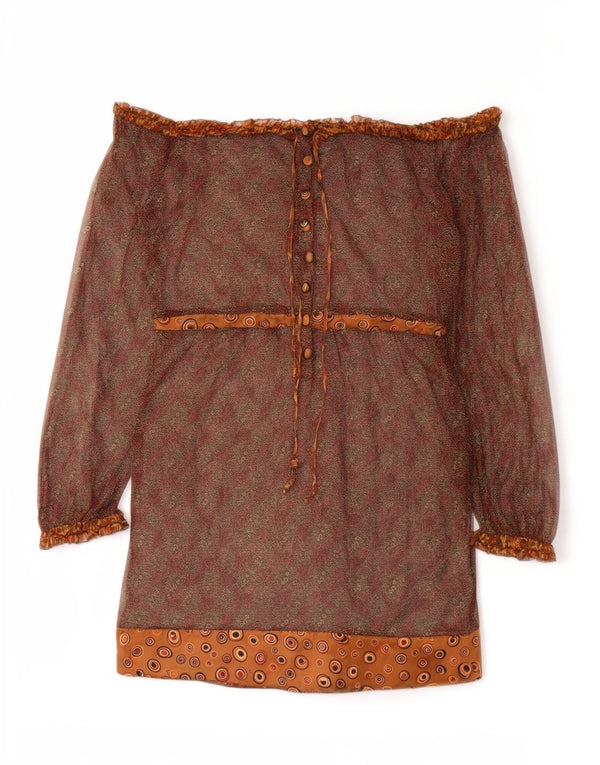 Liu Jo Γυναικείο Φόρεμα με Off Shoulder UK 14 Medium Brown Bohemian