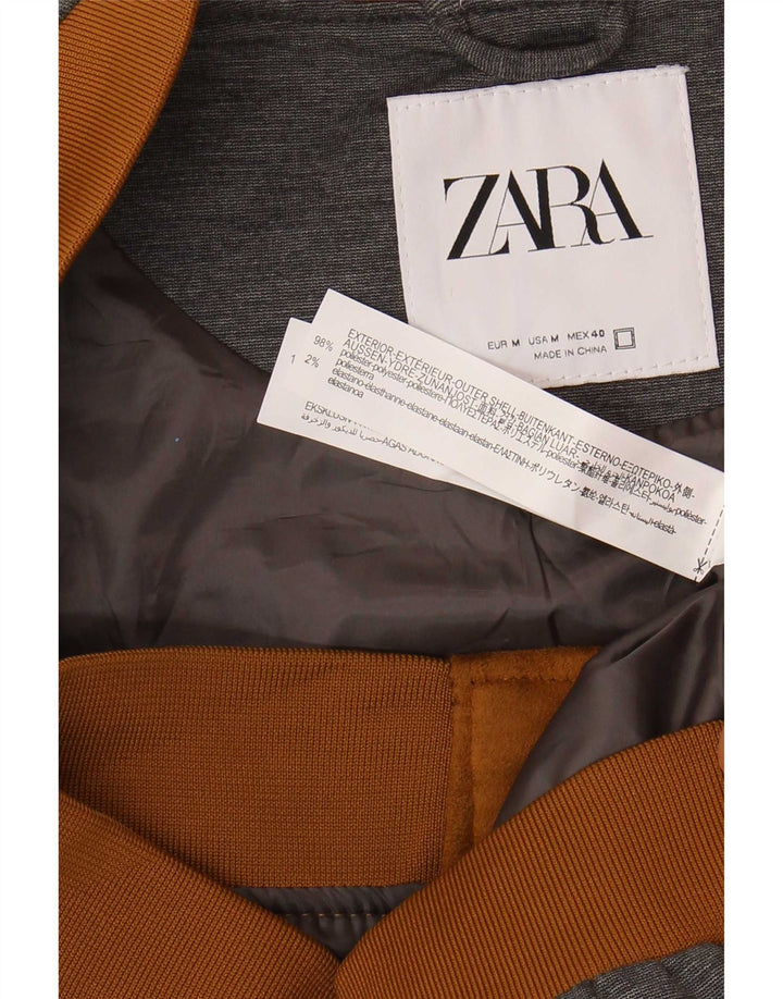 Zara Ανδρικό Bomber Jacket UK 38 Medium Brown Colourblock Polyester