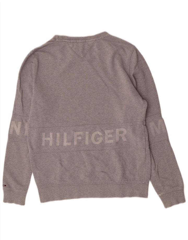 Γραφικό ανδρικό φούτερ Tommy Hilfiger Jumper μεγάλο γκρι βαμβακερό