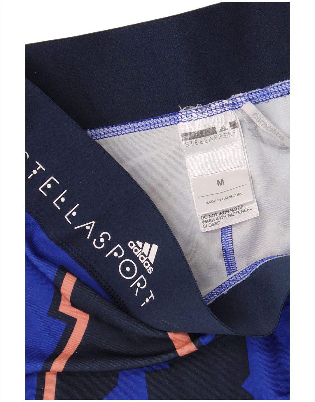 Γυναικείο κολάν ADIDAS Climalite Graphic UK 14 Medium Blue Polyester