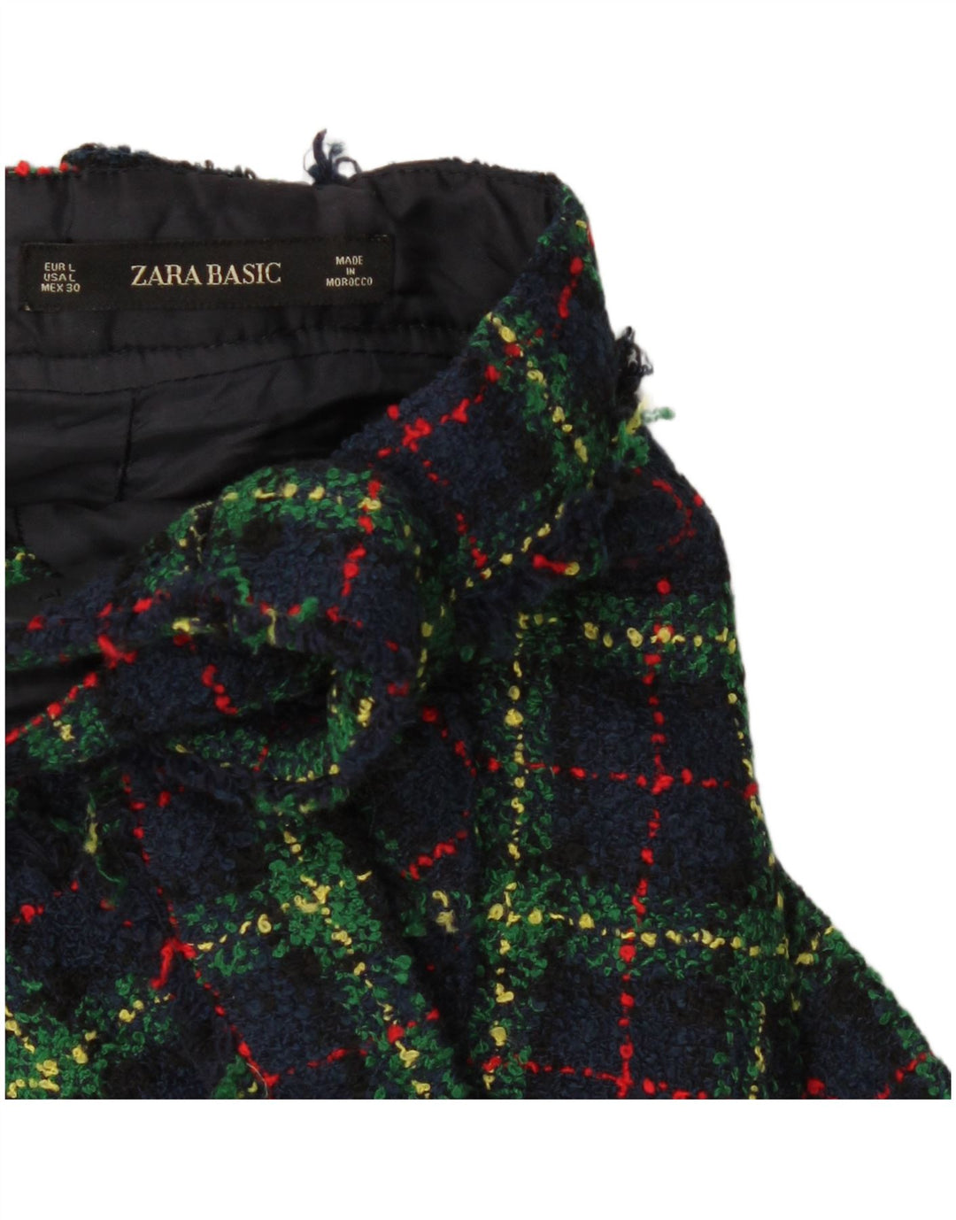 Zara Γυναικεία φούστα Dungarees Μεγάλη W34 Navy Blue Check