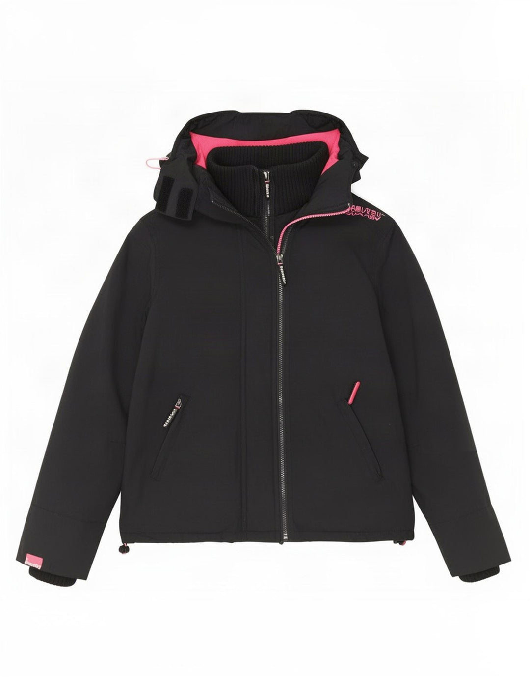 Superdry Γυναικείο Windcheater Hooded Windbreaker Jacket UK 14 Medium Black