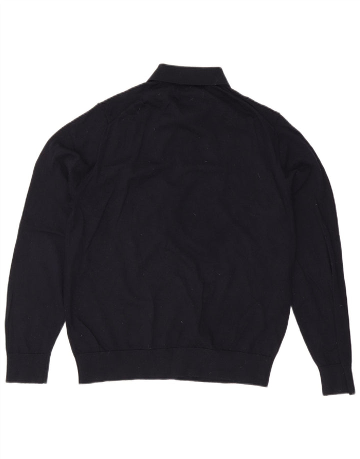 Marks & Spencer Ανδρικό πουλόβερ με αυτόγραφο Polo Neck Jumper Large Navy Blue