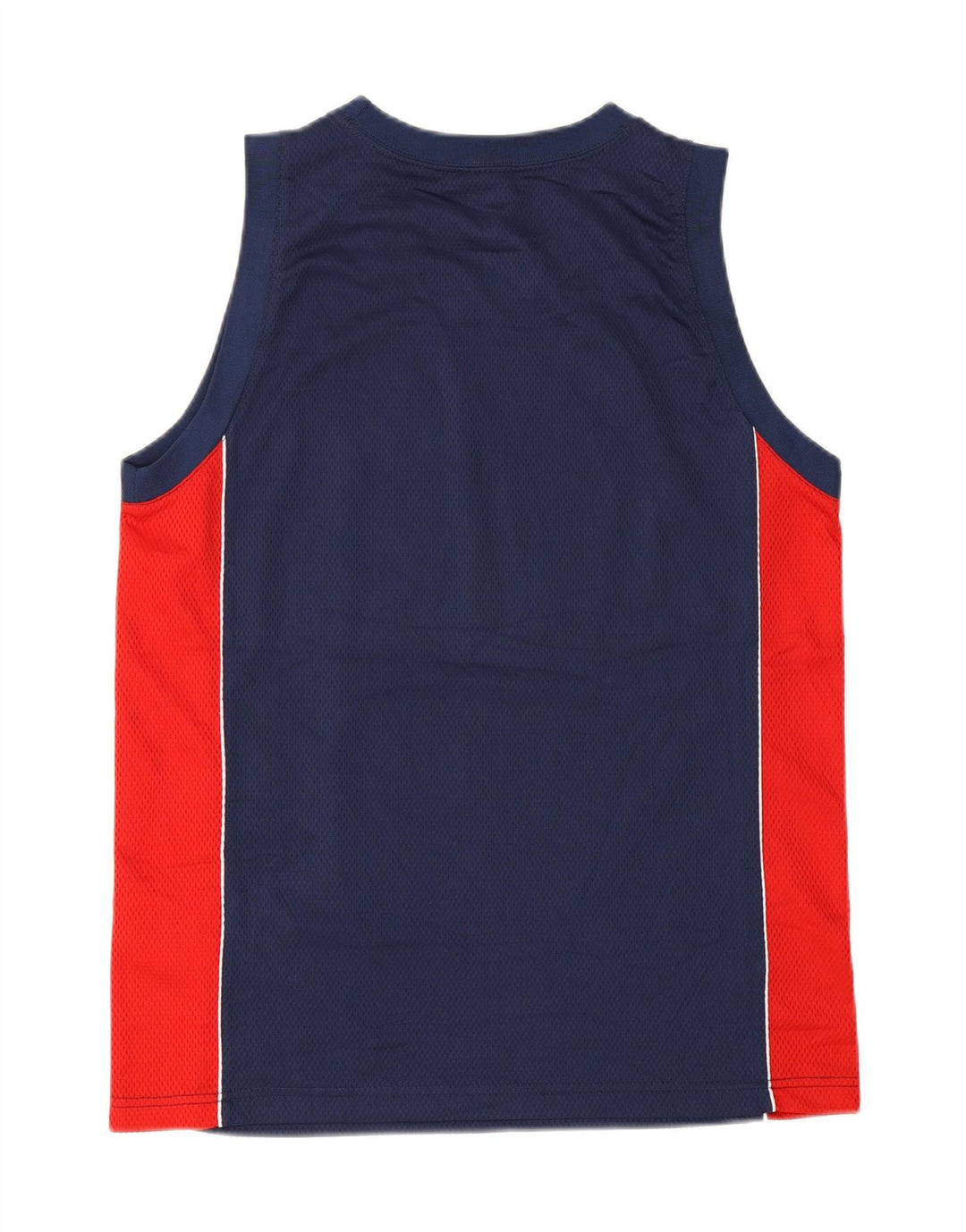 CHAMPION Mens Graphic Vest Top Small Navy Blue Colourblock Polyester