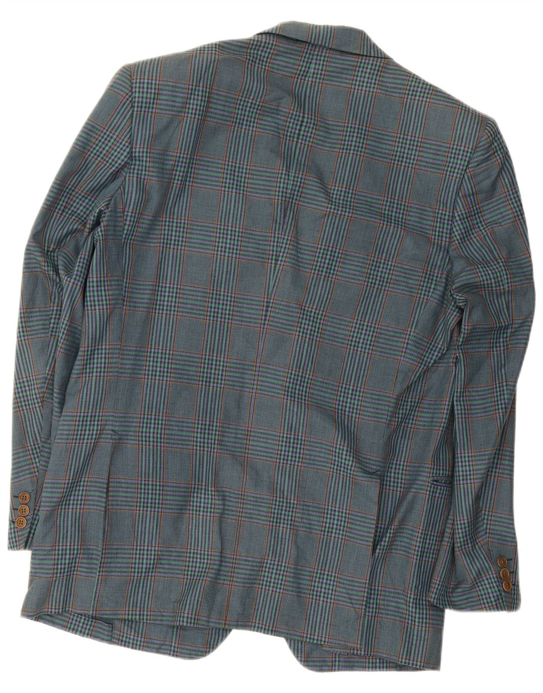 Vintage Ανδρικό σακάκι 2 κουμπιών σακάκι IT 52 Μεγάλο Navy Blue καρό βαμβακερό