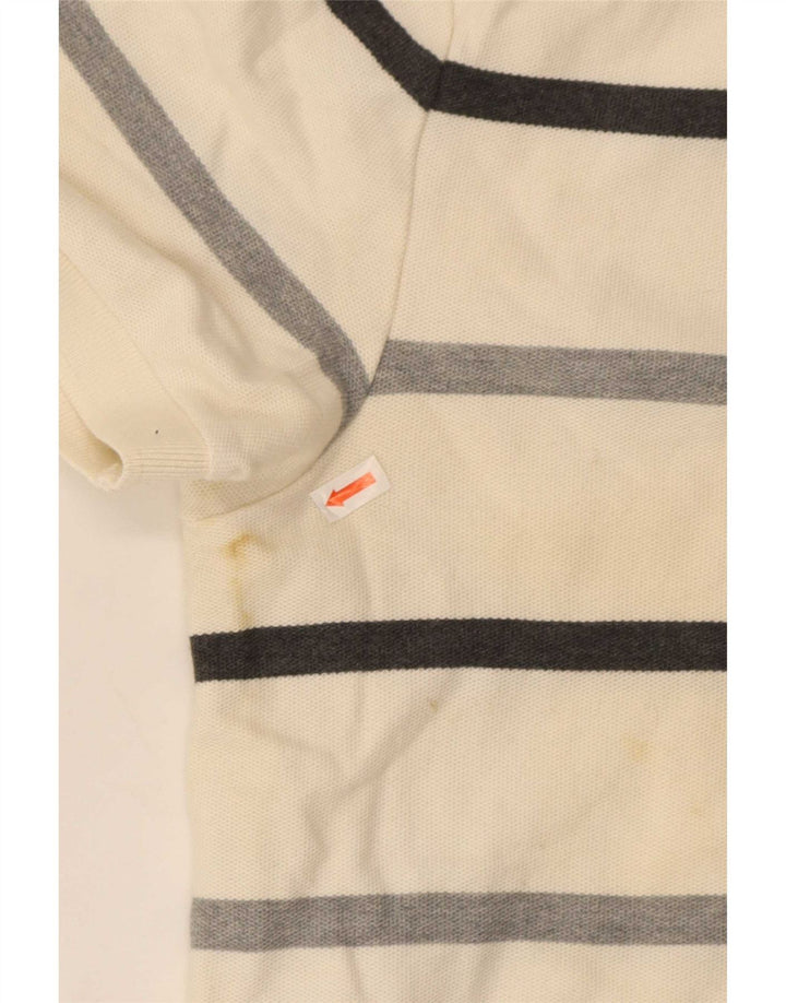 Ανδρικό μπλουζάκι πόλο Nike, μεσαίο λευκό βαμβακερό ριγέ