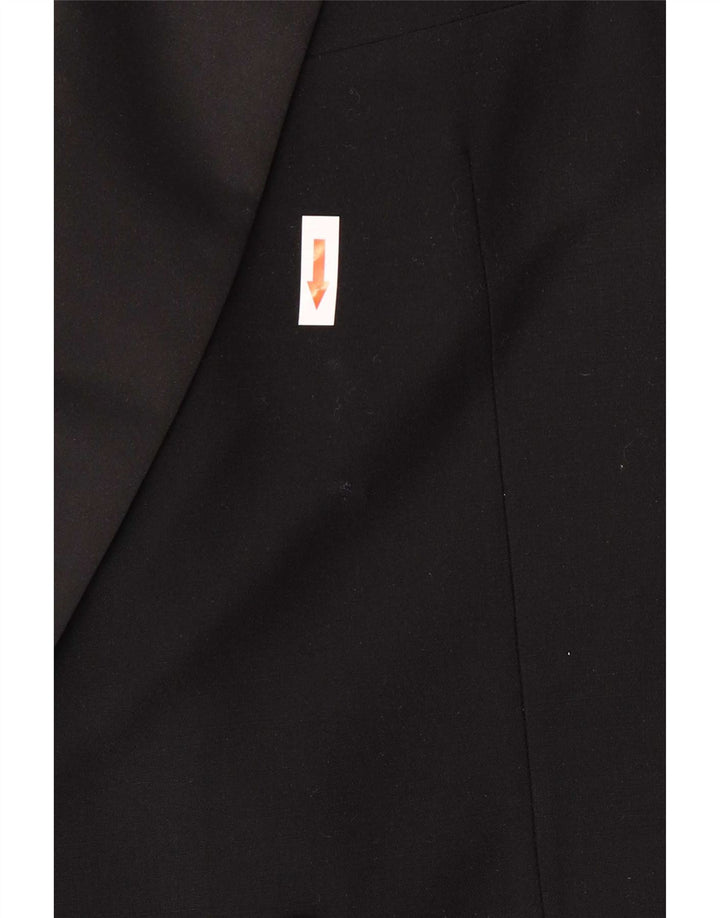 Vintage Ανδρικό Διπλό Μπουφάν Blazer UK 38 Μέτριο Μαύρο Παρθένο Μαλλί