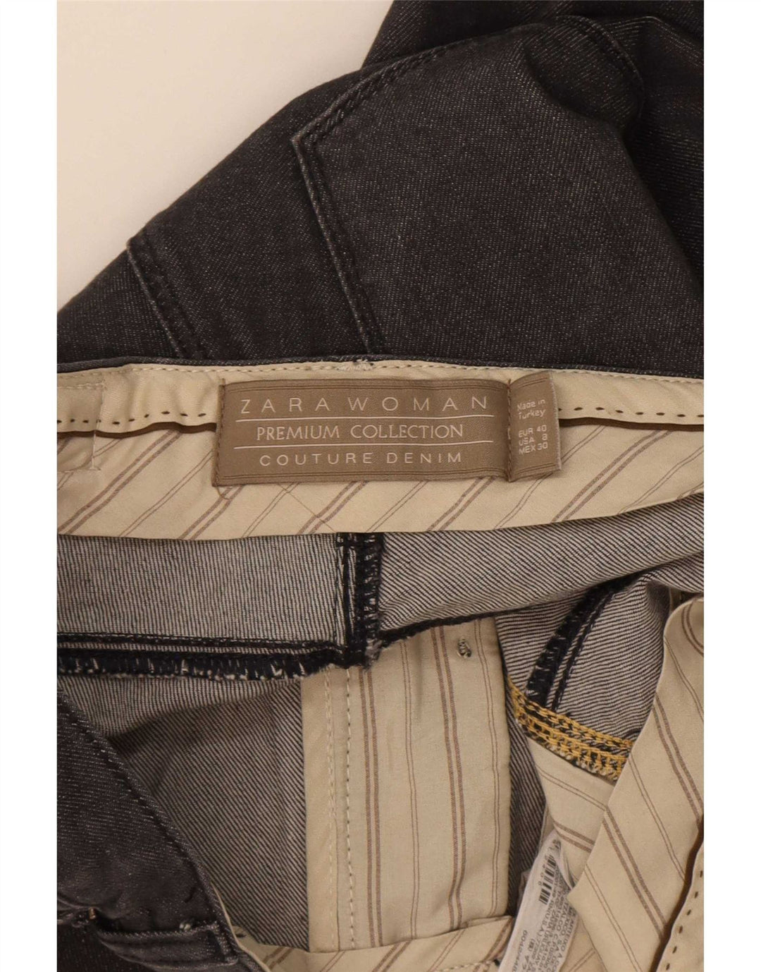 Zara Γυναικείο ίσιο τζιν EU 40 Medium W30 L30 Μαύρο βαμβακερό