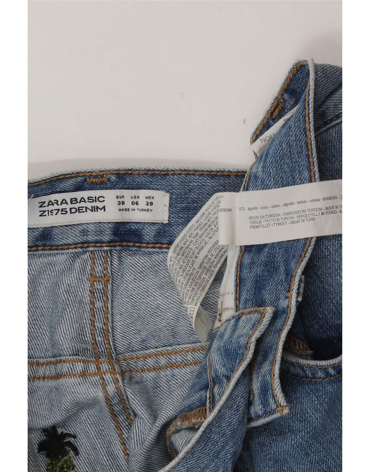 Zara Γυναικείο τζιν σορτς EU 38 Small W28 μπλε βαμβακερό σχέδιο
