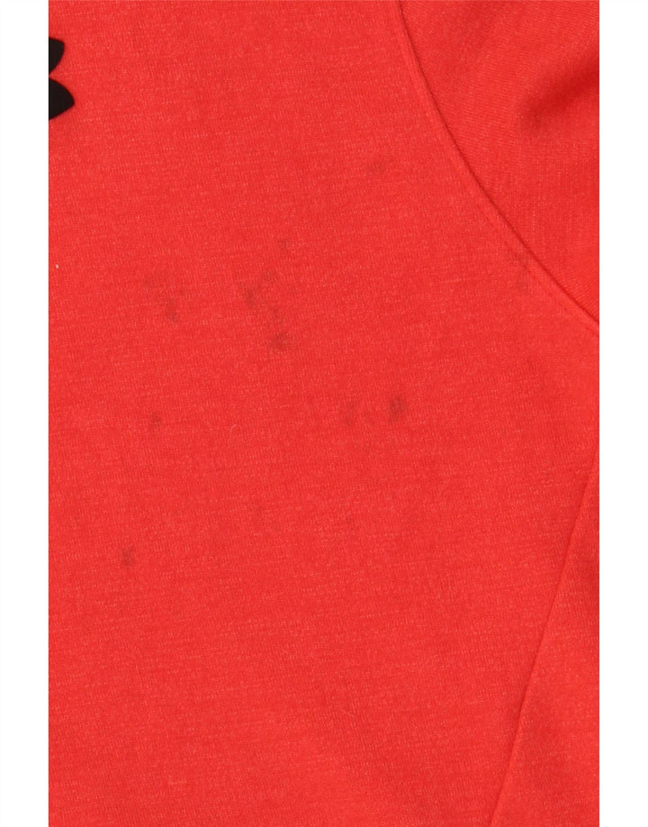 UNDER Armour Boys Hoodie Jumper 15-16 Years XL Red Cotton