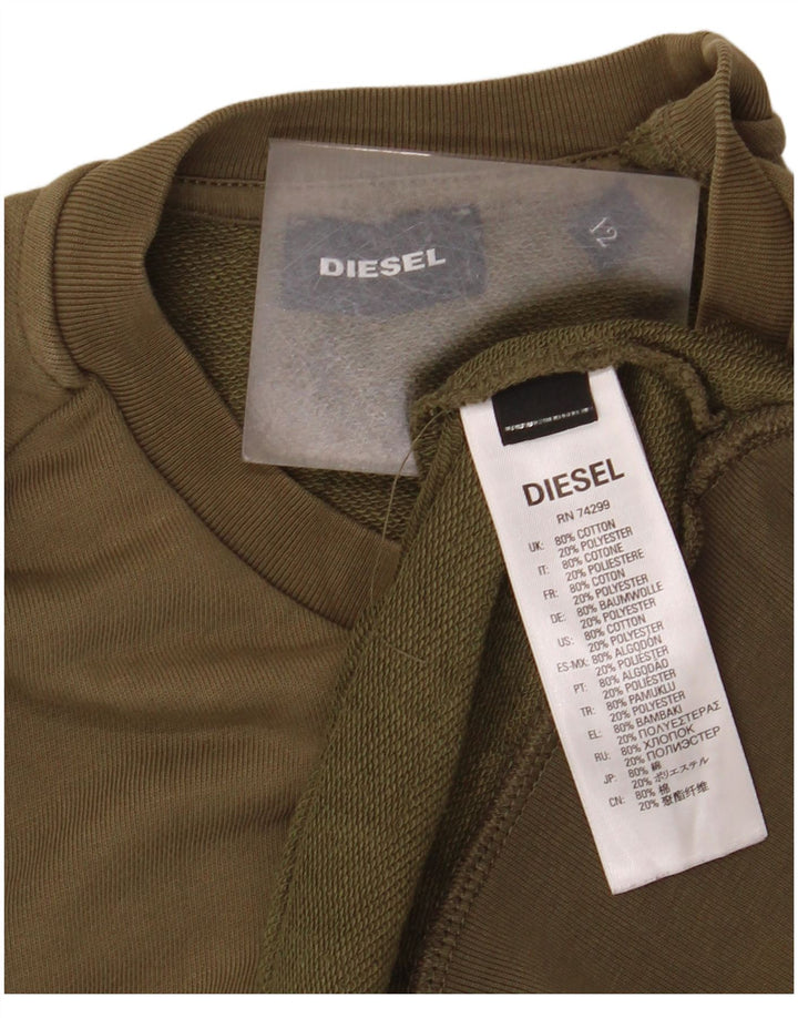 Γυναικείο Φούτερ DIESEL Graphic Jumper UK 12 Medium Khaki Cotton