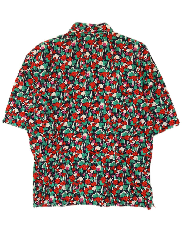 Vintage γυναικείο κοντομάνικο πουκάμισο μπλούζα EU 38 Medium πολύχρωμο Floral