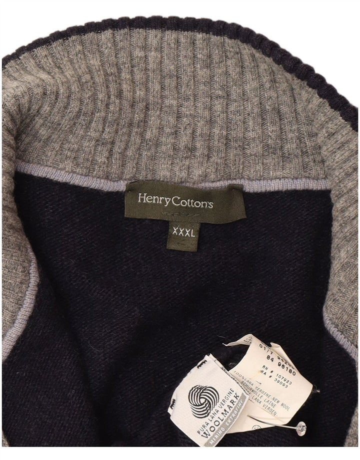 Ανδρικό πουλόβερ ζακέτα Henry Cottons 3XL Navy Blue Wool