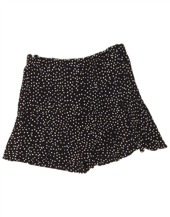 Zara Γυναικείο Skort UK 14 Medium Black Spotted Viscose
