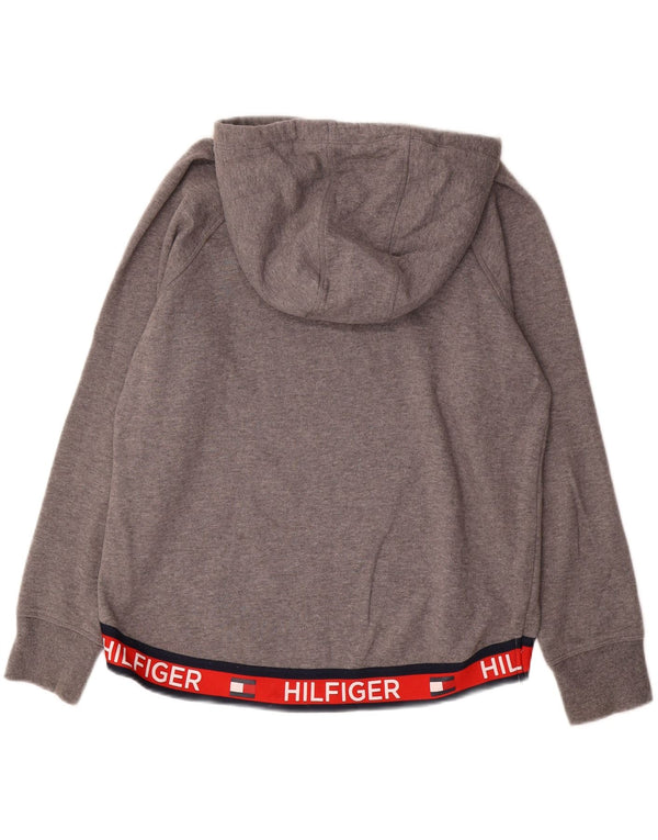 Tommy Hilfiger Γυναικεία γραφικά κουκούλα UK 14 Medium Grey Colourblock