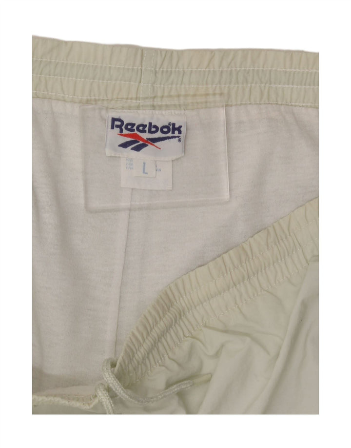 REEBOK Mens Sport Shorts Large  White Cotton Vintage Reebok and Second-Hand Reebok from Messina Hembry 
