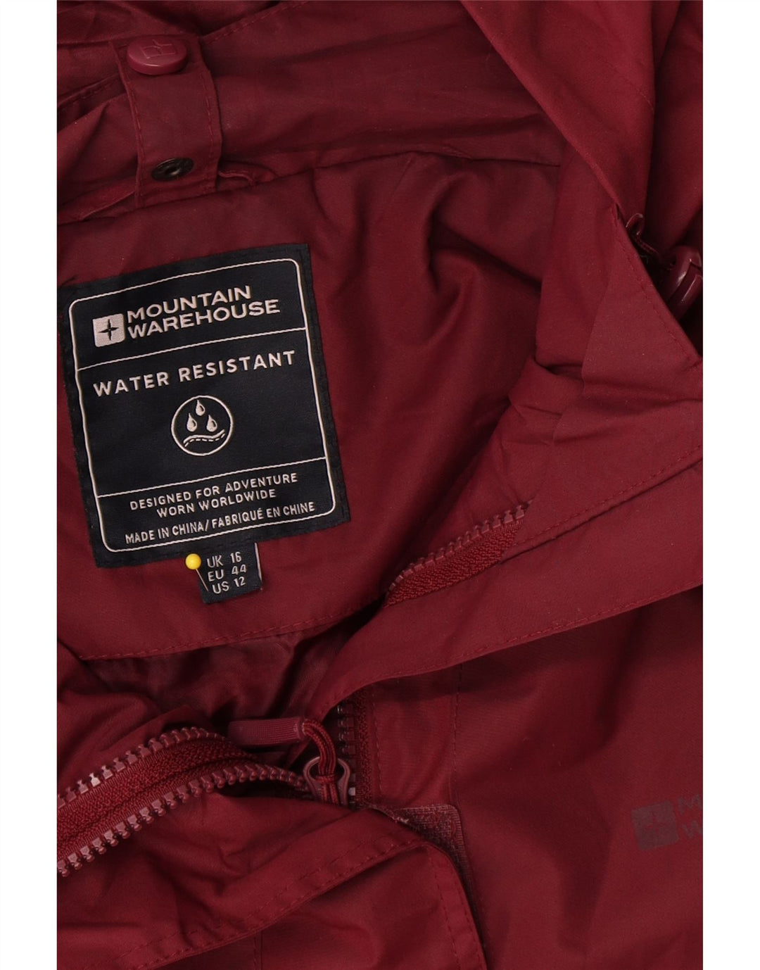 Mountain Warehouse Γυναικείο μπουφάν βροχής με κουκούλα UK 16 Large Burgundy Polyester