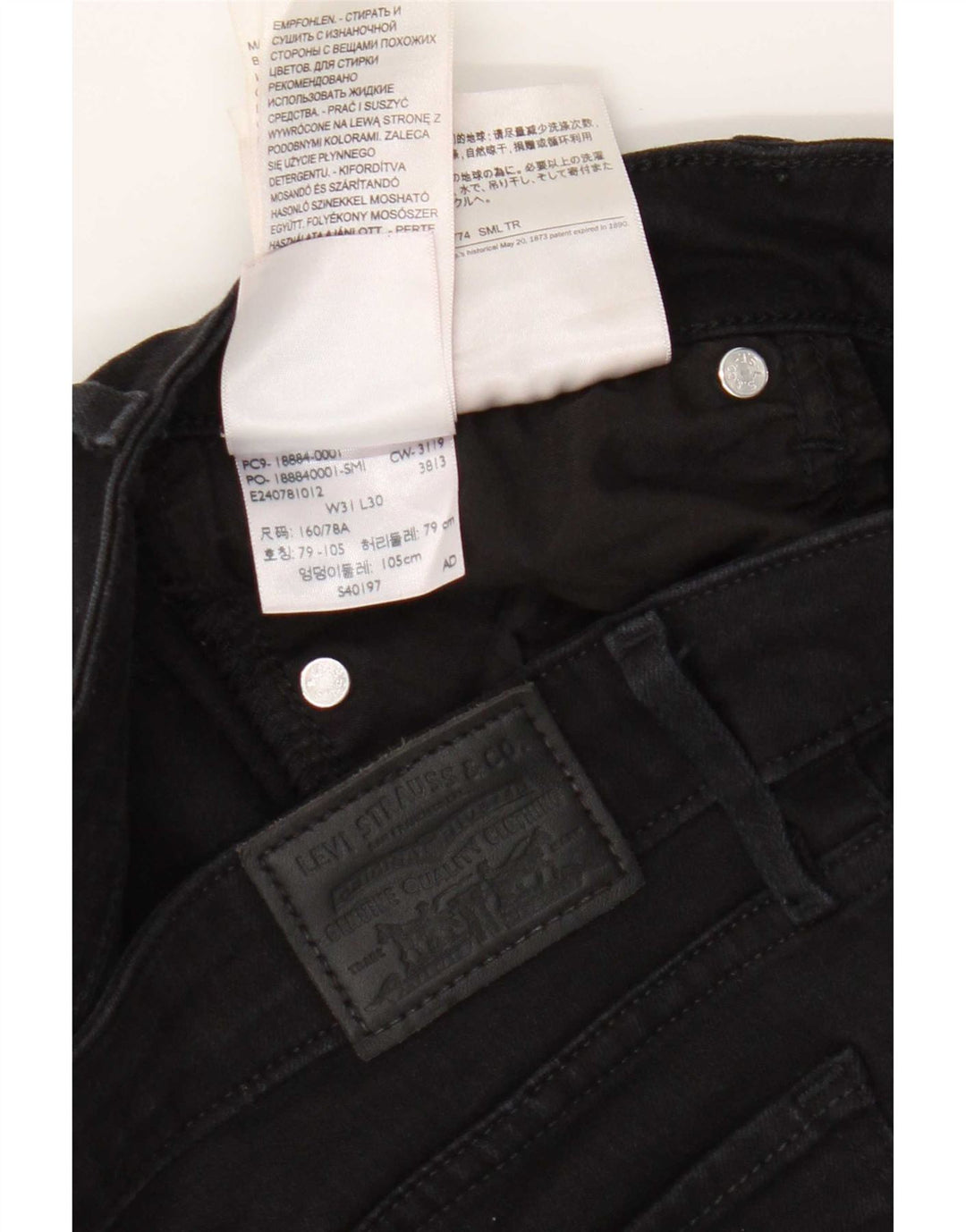 Levi's Womens 712 Slim Jeans W31 L30 Μαύρο βαμβακερό