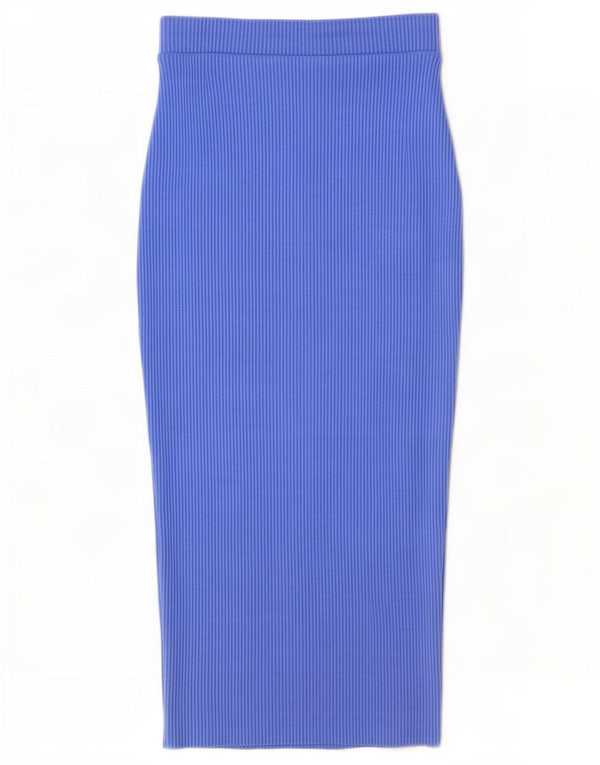 Zara Γυναικεία Maxi Pencil Φούστα Small W26 Blue Polyester