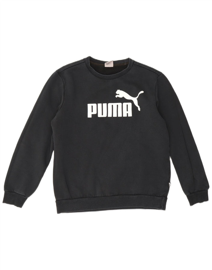Ανδρικό γραφικό φούτερ Puma Jumper, μεσαίο μπλε βαμβακερό