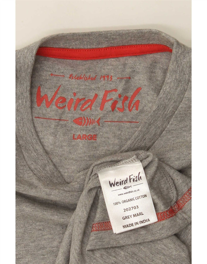 Ανδρικό T-Shirt Weird Fish Top μεγάλο γκρι βαμβακερό