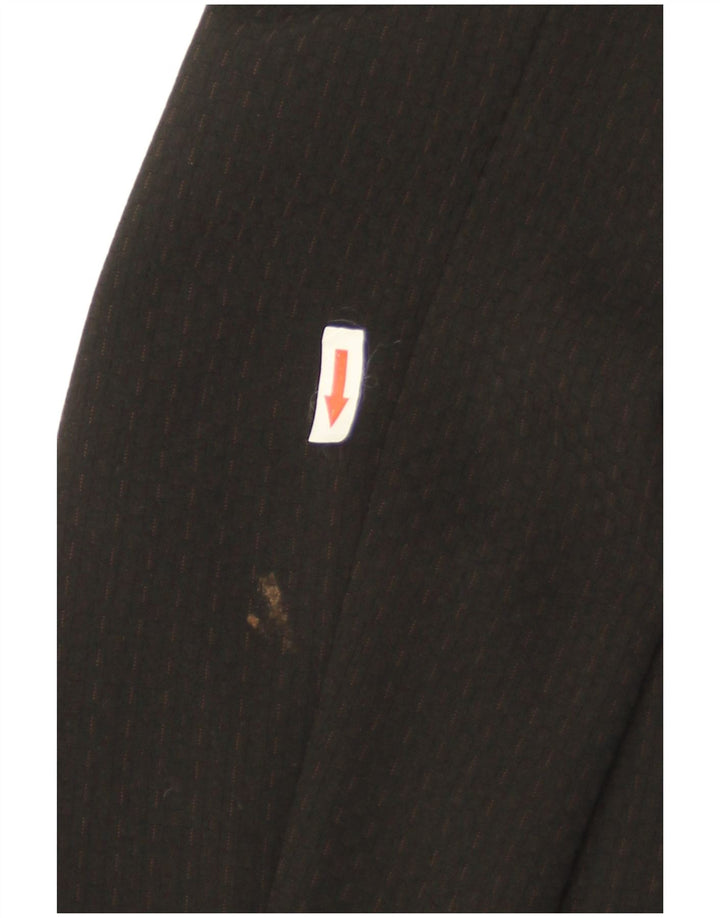 Vintage γυναικείο παλτό μπιζελιού IT 44 Medium Black Pinstripe Polyester