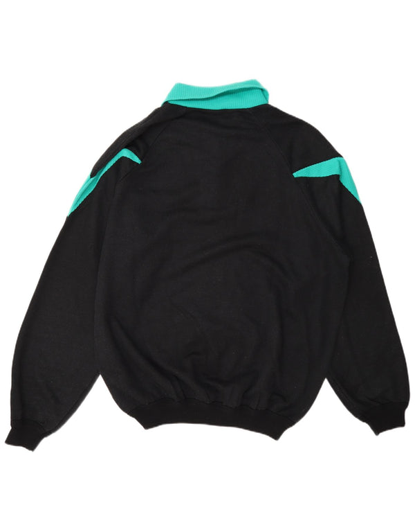 Ανδρικό φούτερ Roby Graphic Polo με λαιμόκοψη Jumper XL Μαύρο Colourblock Βαμβακερό
