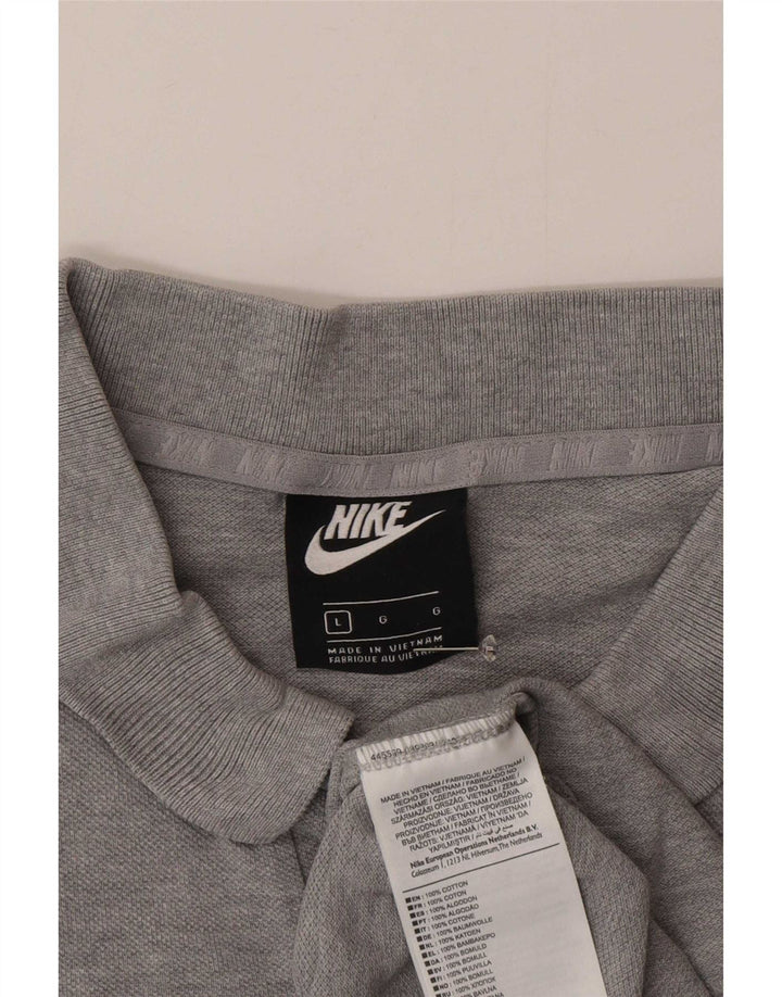 Ανδρικό μπλουζάκι πόλο Nike, μεγάλο γκρι βαμβακερό