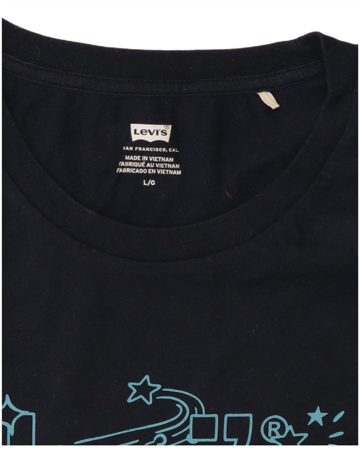 Γυναικείο γραφικό μπλουζάκι Levi's Top UK 14 Large Navy Blue