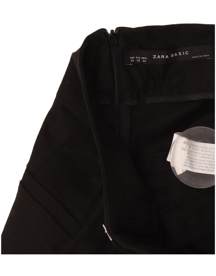Zara Γυναικεία φούστα A-Line XS W24 Μαύρη Βαμβακερή