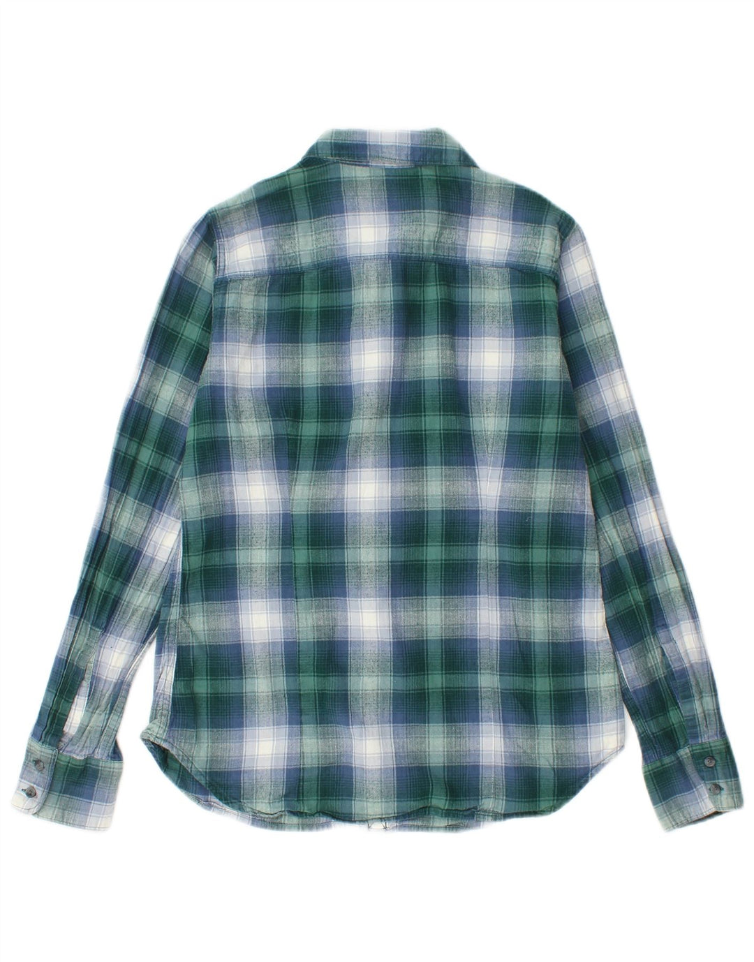 EDDIE BAUER Γυναικείο φανελένιο πουκάμισο UK 10 Small Green Check Cotton