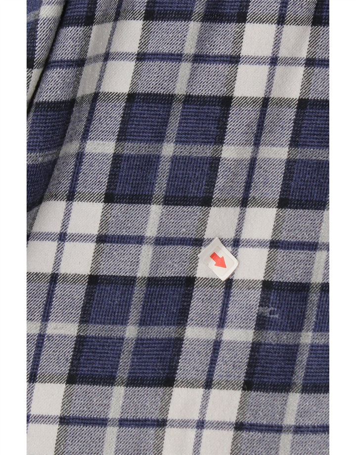 Ανδρικό φανελένιο πουκάμισο Massimo Dutti XL Navy Blue Check