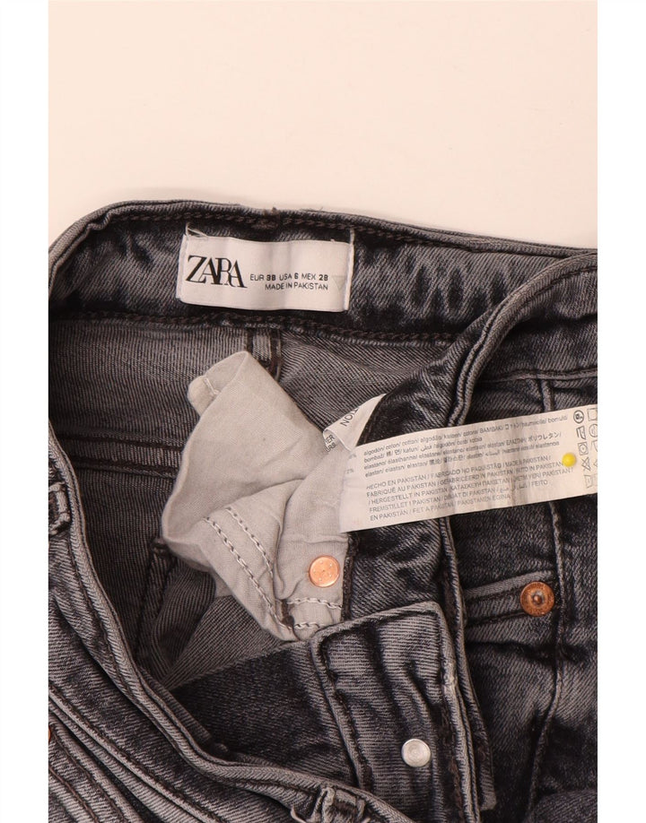 Zara Womens Distressed Slim Jeans EU 38 Small W28 L34 Γκρι βαμβακερό