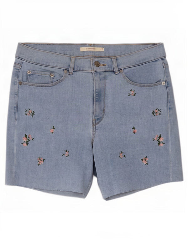 Γυναικείο κλασσικό τζιν σορτς Levi's Small W27 Μπλε φλοράλ βαμβακερό