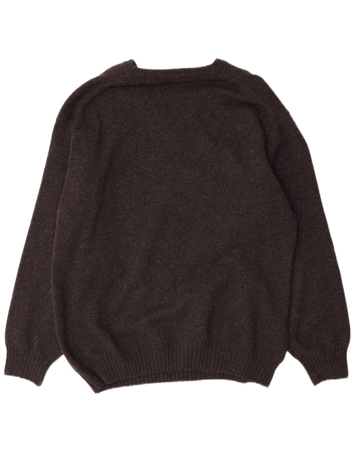 Ανδρικό πουλόβερ με λαιμόκοψη Burlington IT 52 XL Γκρι μαλλί