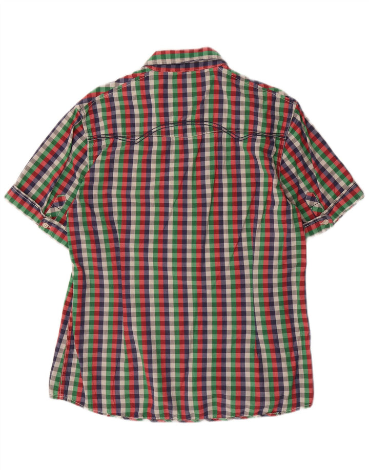 Ανδρικό κοντομάνικο πουκάμισο GARCIA με λεπτή εφαρμογή XL πολύχρωμο Gingham