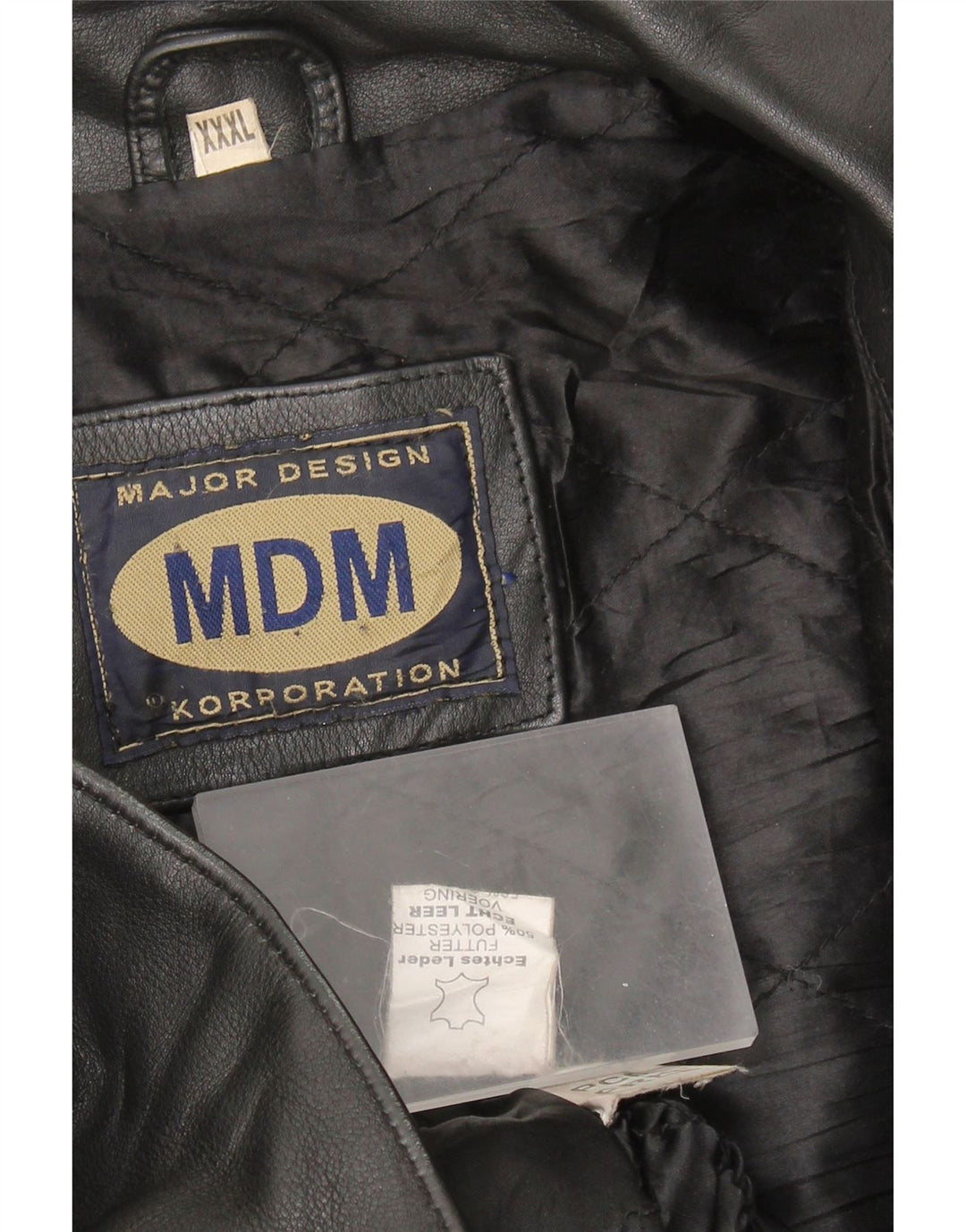 Vintage Γυναικείο Δερμάτινο Μπουφάν Biker UK 22 3XL Μαύρο Δερμάτινο